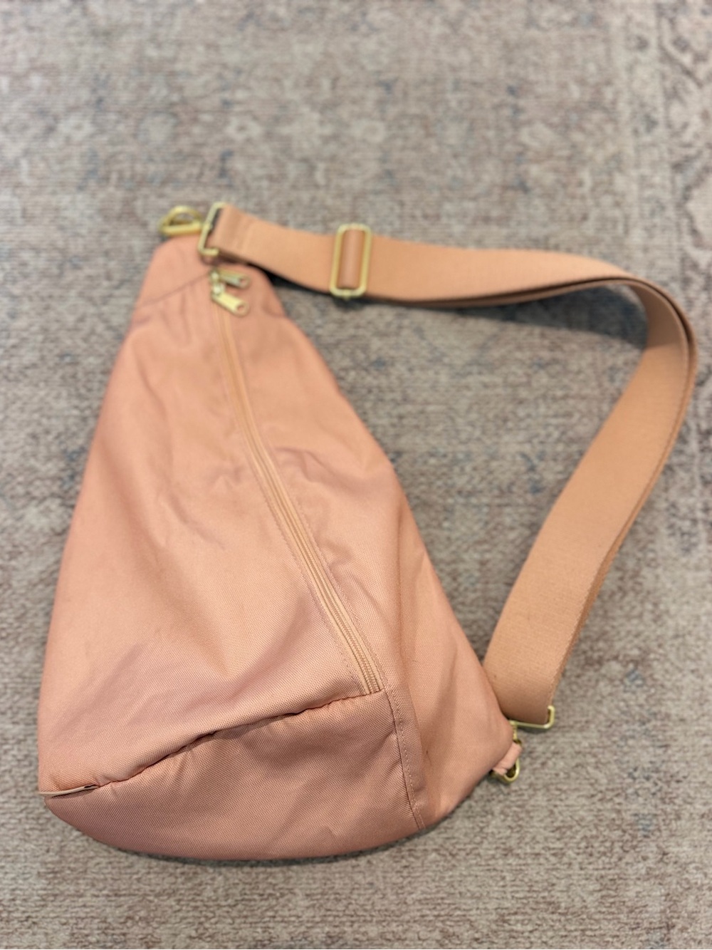 Canvelle Contour Sling Bag in Terracotta Blush – Gold Hardware - Picture 2 of 10